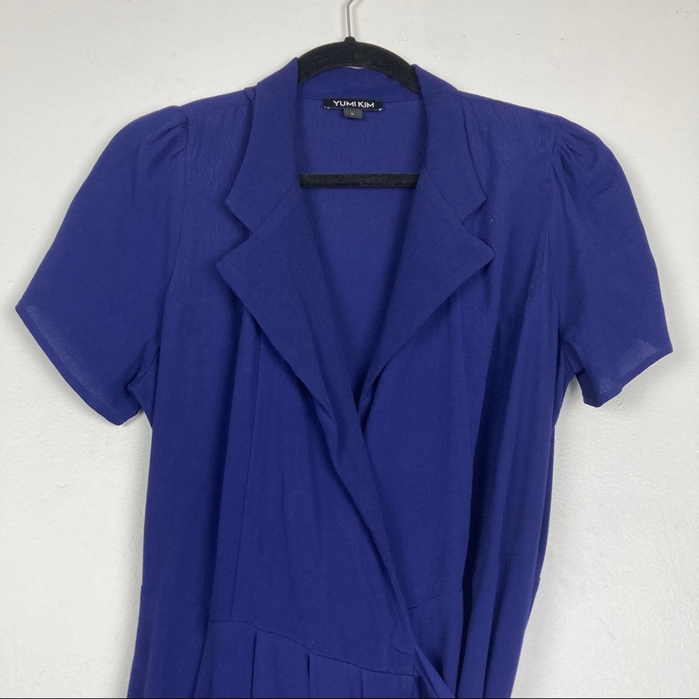 Yumi Kim Navy Wrap Midi Dress with Side Tie - Picture 7 of 10
